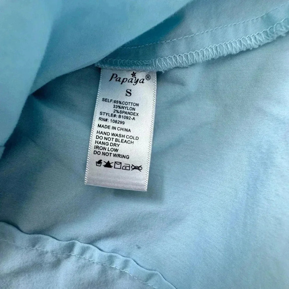 Women's Size Small Long Sleeve Button Down Shirt Blouse Blue business casual - Picture 4 of 8